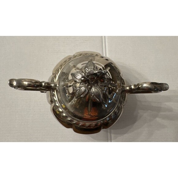 Vintage Sheridan Art Deco Silver on Copper Sugar and Creamer 3 Piece Set Footed - Picture 10 of 12